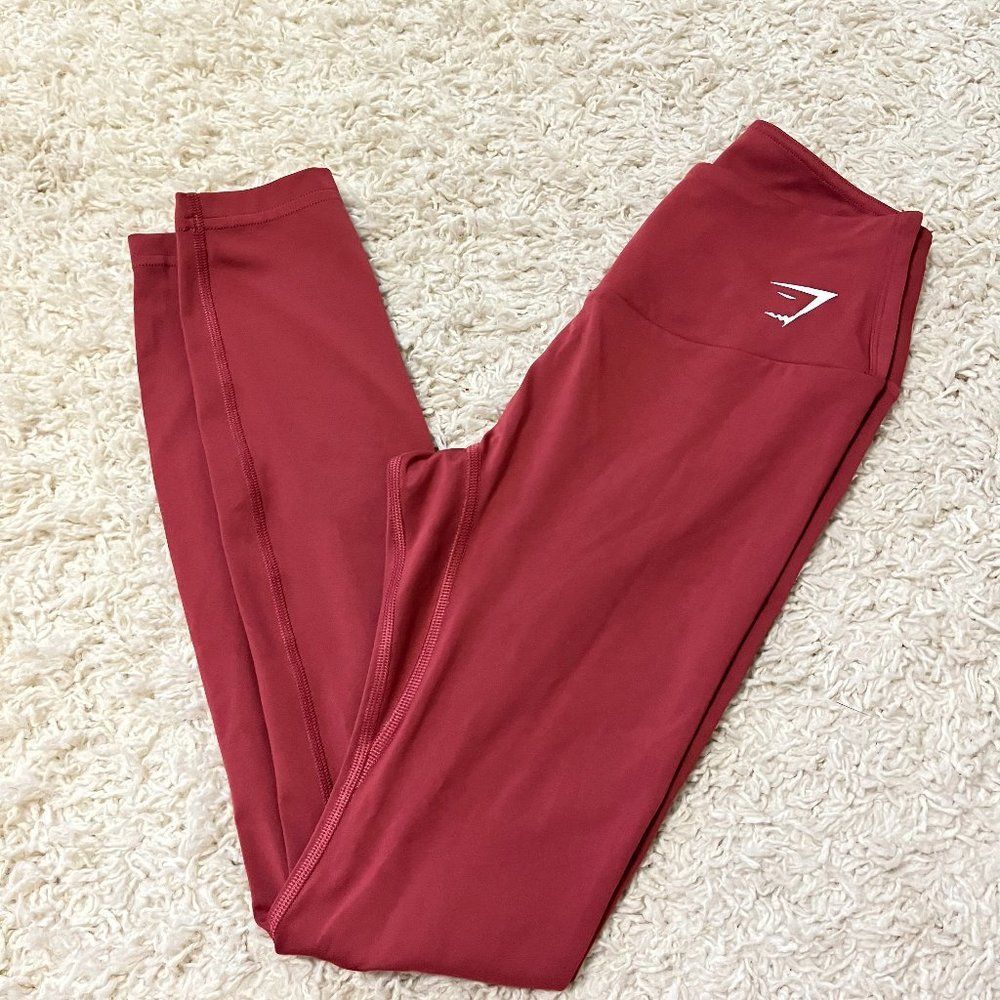 gymshark red training leggings size small